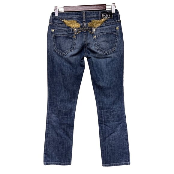Robin's Jeans Super Marilyn Wings Straight Denim Blue Jeans Women's Size 26 - Picture 4 of 15
